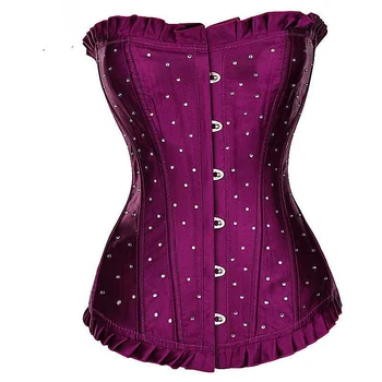 

Satin Corset Wholesale Cheap Price Bustier Droshipping Overbust Korsett For Women Plus Size Gothic Gorset Lace Up