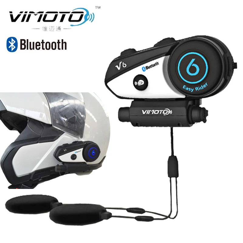 Vimoto V6 мотоциклетный шлем гарнитура Интерком одновременно пара 2 различных Bluetooth Высокая точность передачи BT Interphone - Цвет: V6
