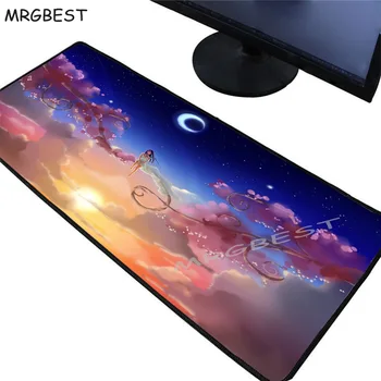 

MRGBEST Cute Girl 60X30/80x30cm Large Game Mouse Pad Anime Lockedge Mousepad Non-slip PC Accessories Desk Notebook Mat Csgo Xxl