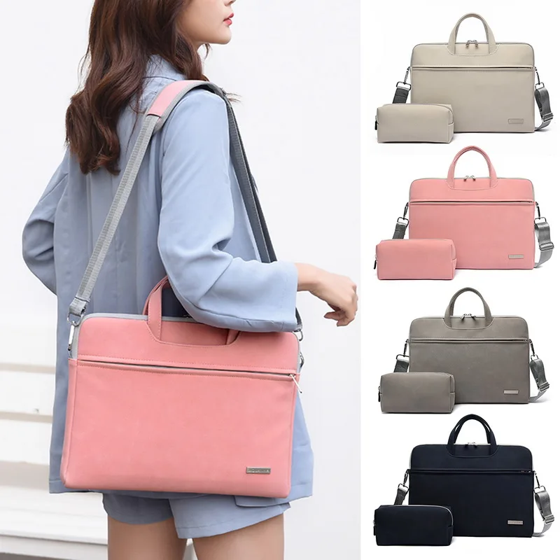 

Dihope Men Women Laptop Bags Notebook Carrying Case Briefcase For Macbook Air 13.3 14 15.6 Inch Handbags Shoulder Mouse Bag