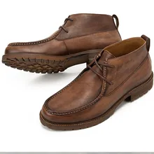 2019 High Quality Vintage Men Genuine Leather Short Boots Autumn Lace-up Ankle Boots Fashion Man Outdoor Working Boots 2019 High Quality Vintage Men Genuine Leather Short Boots Autumn Lace-up Ankle Boots Fashion Man Outdoor Working Boots