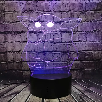 

Star Wars Cartoon LED Night Light For Boy Room Master YODA 3D Optical Illusion Light Decor Table Lamp Holiday toy For Teens Toy
