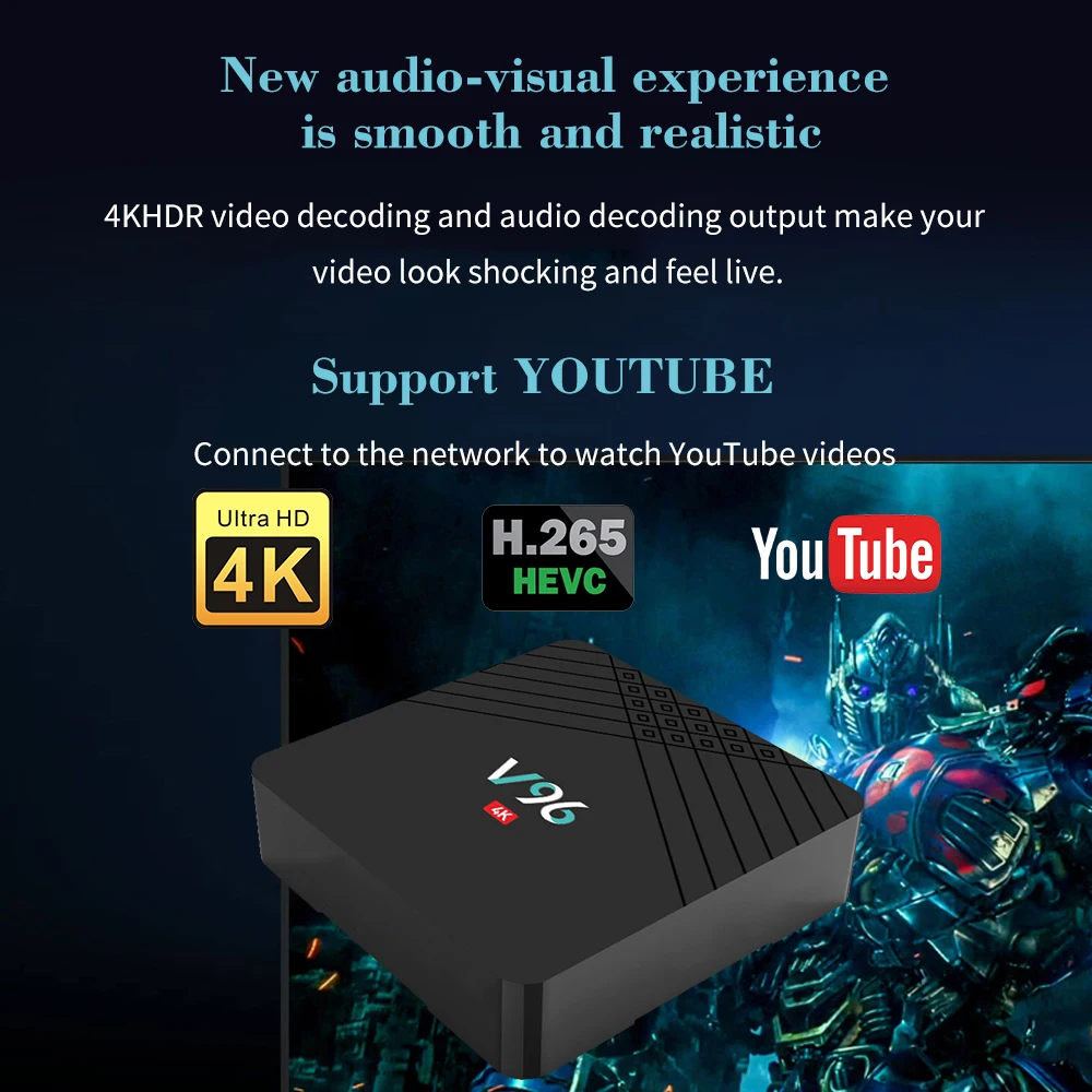 Vmade Мини ТВ приставка Android 9,0 HD 4K H.265/HEVC 2+ 16GB Allwinner H6 четырехъядерный приставка поддержка Youtube Netflix wifi
