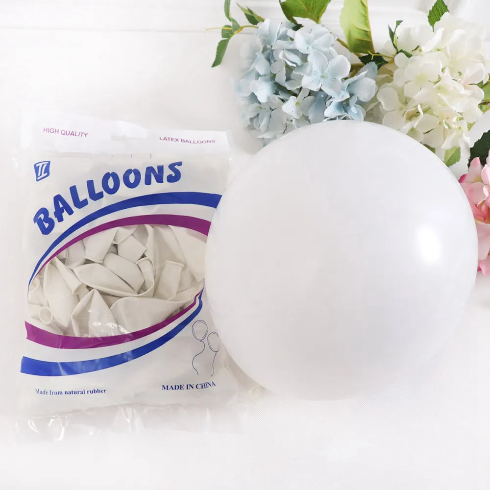 10pcs 12inch white 5 м аксессуары для воздушного шара шар цепь Арка День рождения Свадьба Рождество фон с воздушными шарами украшение шар уплотнение Насос Зажимы - Цвет: 10pcs 12inch white