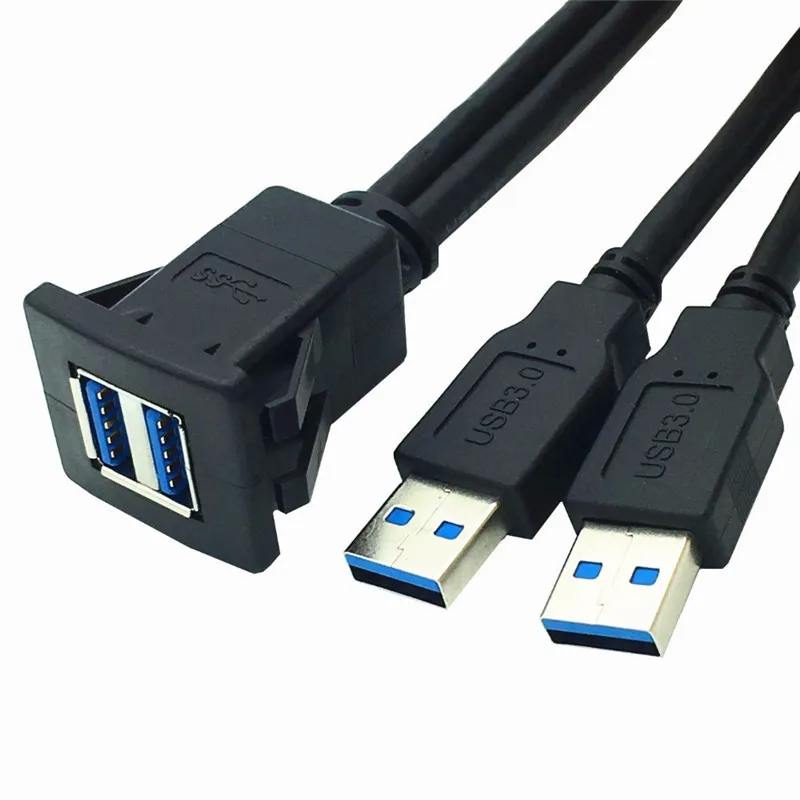 Кабель удлинитель USB3.0 с разъемом Папа мама и двумя разъемами USB 3 0 креплением на