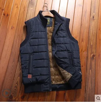 

MANLI 2019 Autumn Winter Men Coat Warm Sleeveless Jacket Brand Men Vest Coat Fleece Army green Waistcoat Cameraman Vest