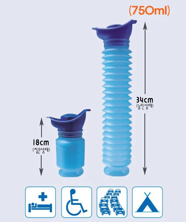 750 мл Универсальный Автомобильный аварийный писсуар, портативный многоразовый мини-туалет для Путешествий, Походов, горшка для детей