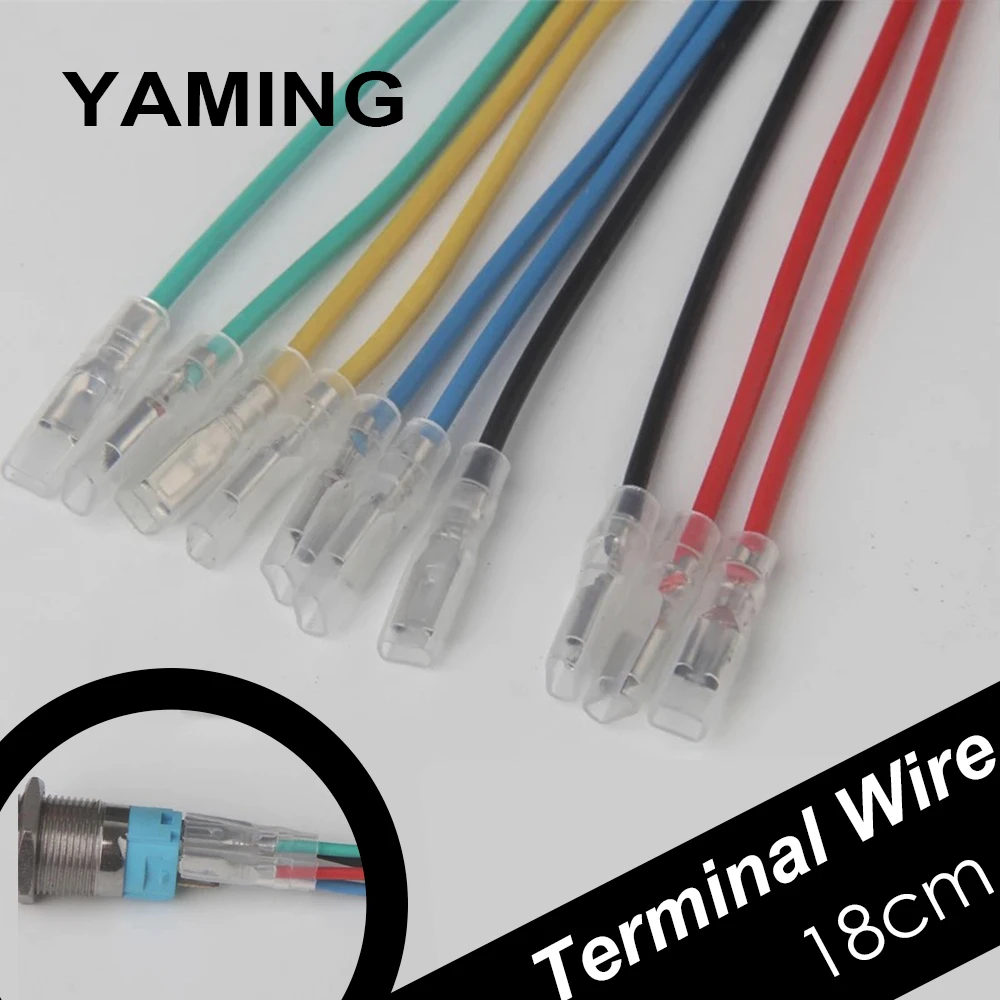 

18cm Plug Spring 2.8mm Terminal Wires Connector For Light Signal Lamp Pilot Indicator Push Button Switch (10PCS)