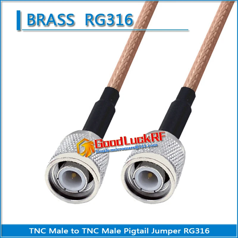 1X Pcs Dual TNC Male to TNC Male plug Pigtail Jumper RG316 Extend cable copper RF Connector Coaxial Low Loss on off switch