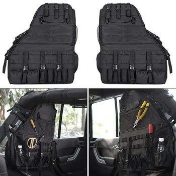 

Roll Bar Storage Bag Cage For Jeep Wrangler Jk 2007-2018 Rubicon 4-Door With Multi-Pockets Cargo Bag Organizers Saddlebag
