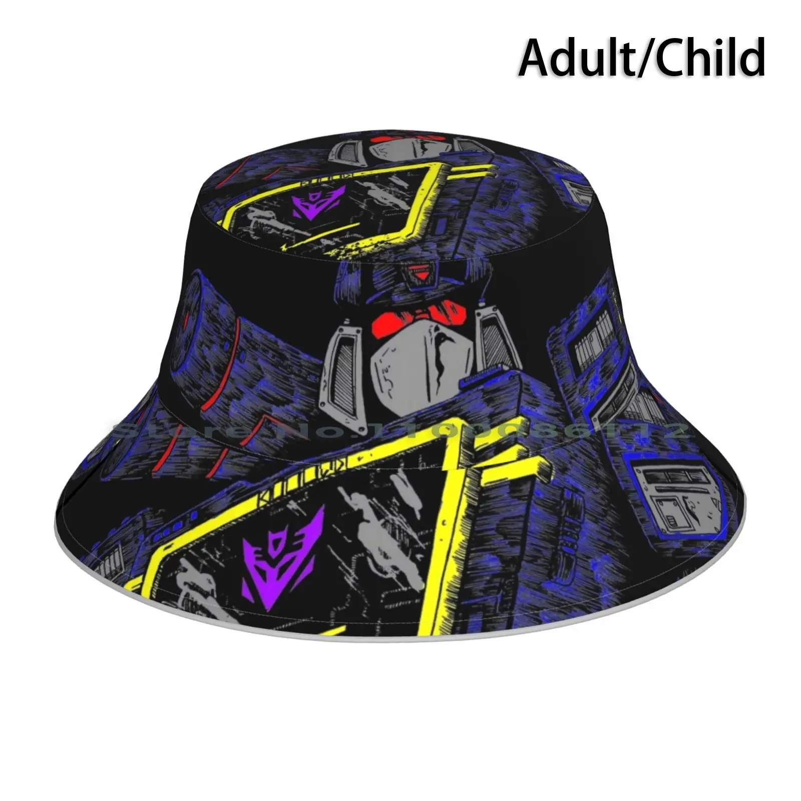 Soundwave Superior 2 Cappello Da Pescatore Cappellino Da Sole Soundwave Hood Blaster Boom Box Walkman Cassette Retro 80S Cartoni Animati Starscream