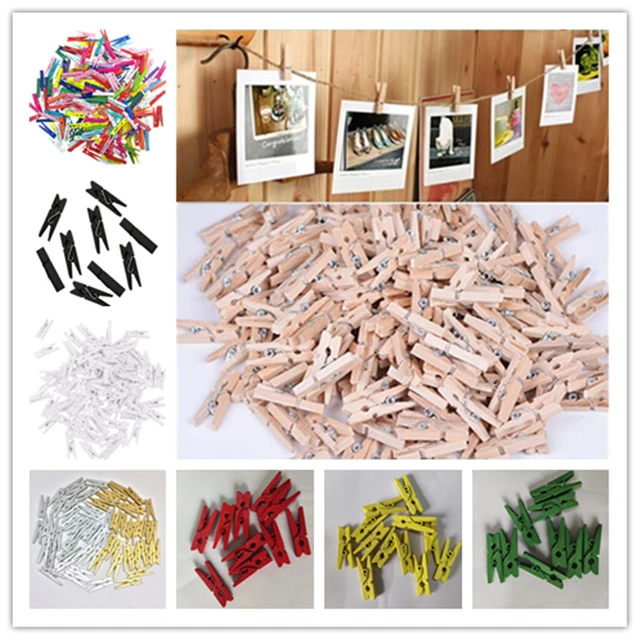 Pinzas de madera Natural para ropa, 25/30/35/45mm, pinzas para ropa, pinza  de madera para manualidades, papel fotográfico, 30/50/100 piezas -  AliExpress