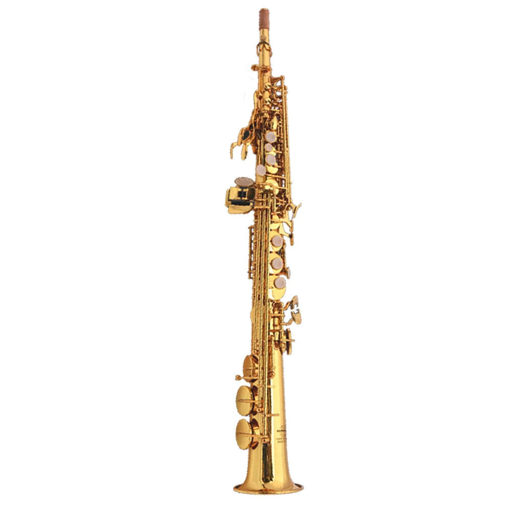 

B-flat Soprano Saxophone Split Soprano Saxophone Lacquer Gold Instruments Brass Event price Top Quality Saxofon Gift SAX02