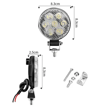 

1/2/4pcs Round 21W 3030 7-LED Spot Work Lights Car Truck SUV Boats Lamps 9V-30V Widely Used For Automobile, Motorcycle And Boats