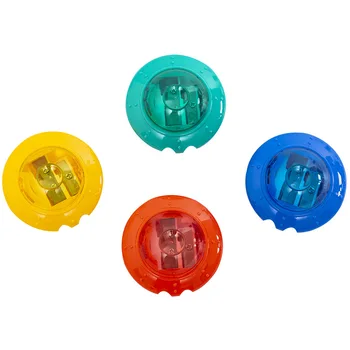 

24 pcs/lot Creative UFO Pencil Sharpener Cute Double hole Mini hand mechanical Cutter Knife stationery gift school supplies