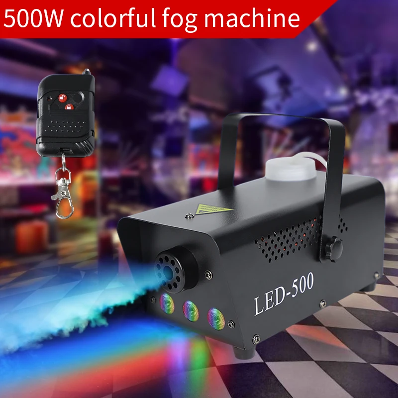 WUZSTAR 500W Smoke Machine Wireless Remote Control LED Stage Party Lamp KTV Fog Generator RGB Colored Sprayer Bar Bedroom Weddin