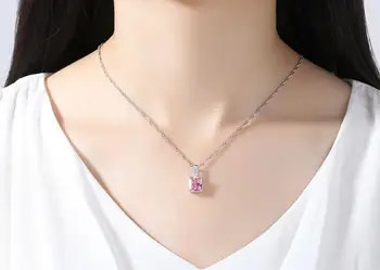 

VV01 925 Silver Zircon Girls Wedding Garment Necklace Birthday Party Gift