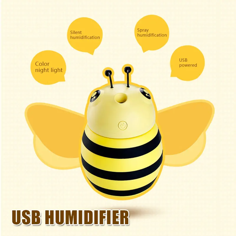 Ароматерапия диффузор очиститель воздуха увлажнитель 300 мл Littie Bee Usb зарядка портативный милый Многофункциональный ночной Светильник