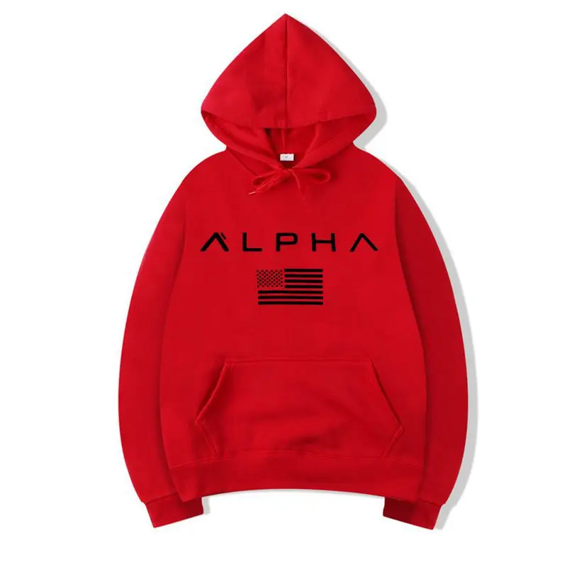 Осень новое поступление высокая Alpha Industries спортивная одежда с принтами Мужская толстовка хип-хоп мужской пуловер с капюшоном одежда с капюшоном