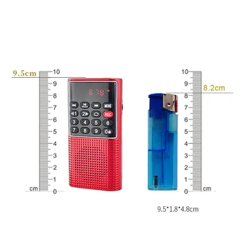 

L-328 Mini Portable Pocket FM Auto Scan Radio Music o MP3 Player Outdoor Small Speaker with Voice Recorder