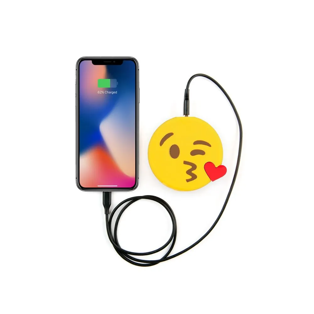 Mojipower внешняя батарея для мобильного телефона, 2600 mAh powerbank, забавный, красочный дизайн, целование подмигивание