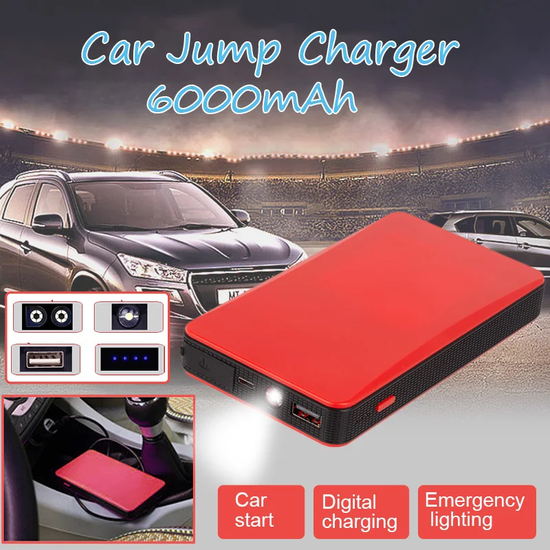  Muti-fuction New Mini Portable 12V Car Battery Jump Starter Auto Jumper Engine Power Bank Starting 