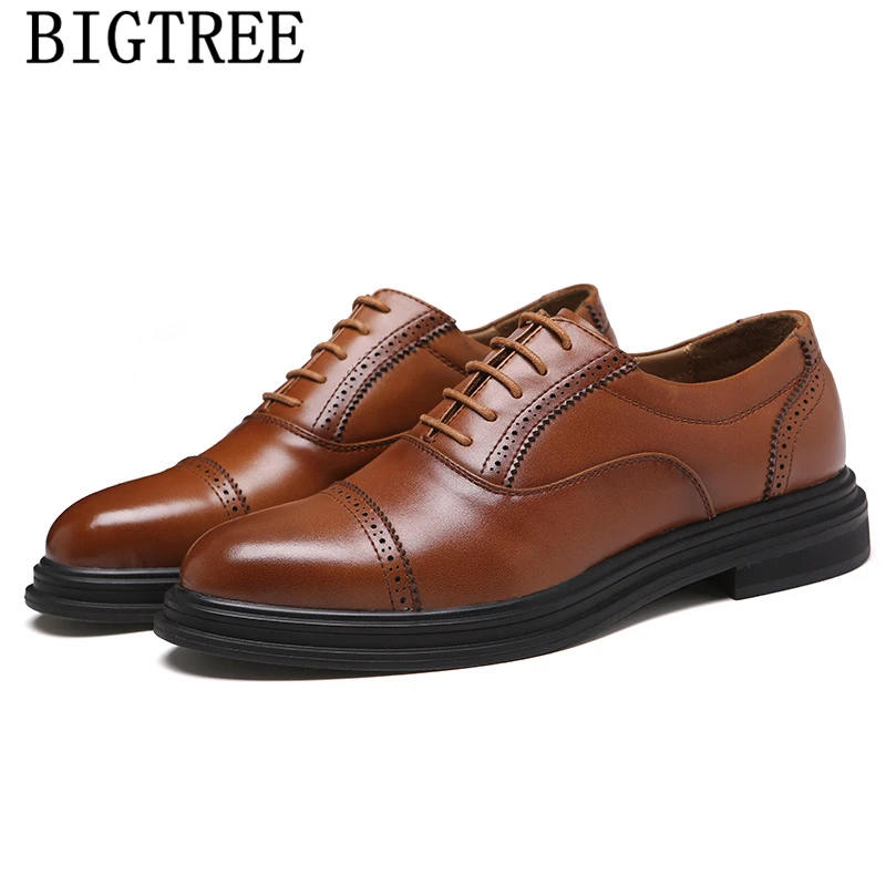 

Mens Formal Shoes Genuine Leather Brown Dress Brogue Shoes Men Classic Coiffeur Designer Shoes Men Office Wedding Dress 2024