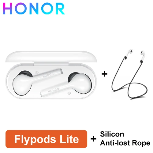 Huawei Honor Flypods Lite huawei Bluetooth гарнитура AM-H1C Беспроводные Наушники Hi-Fi влагозащищенный IP54 контроль беспроводного заряда - Цвет: White add rope