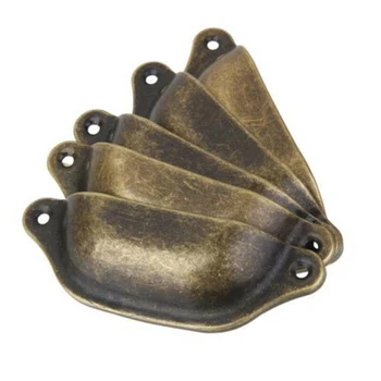 

10pcs Vintage Antique Brass Rustic Cup Pull Cupboard Door Cabinet Drawer Furniture Door Draw Handles Knob
