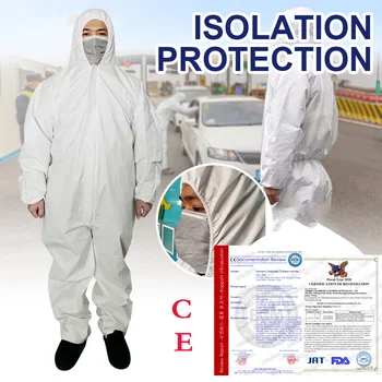 

CE isolation gown combination Coverall Disposable protective clothing Anti-epidemic Antibacterial Isolation Suit for Medical