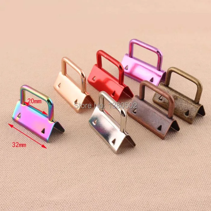 50pcs 32mm Key Fob Hardware purple/red/rose gold /rainbow /silver/copper /bronze color webbing key fobs accessories