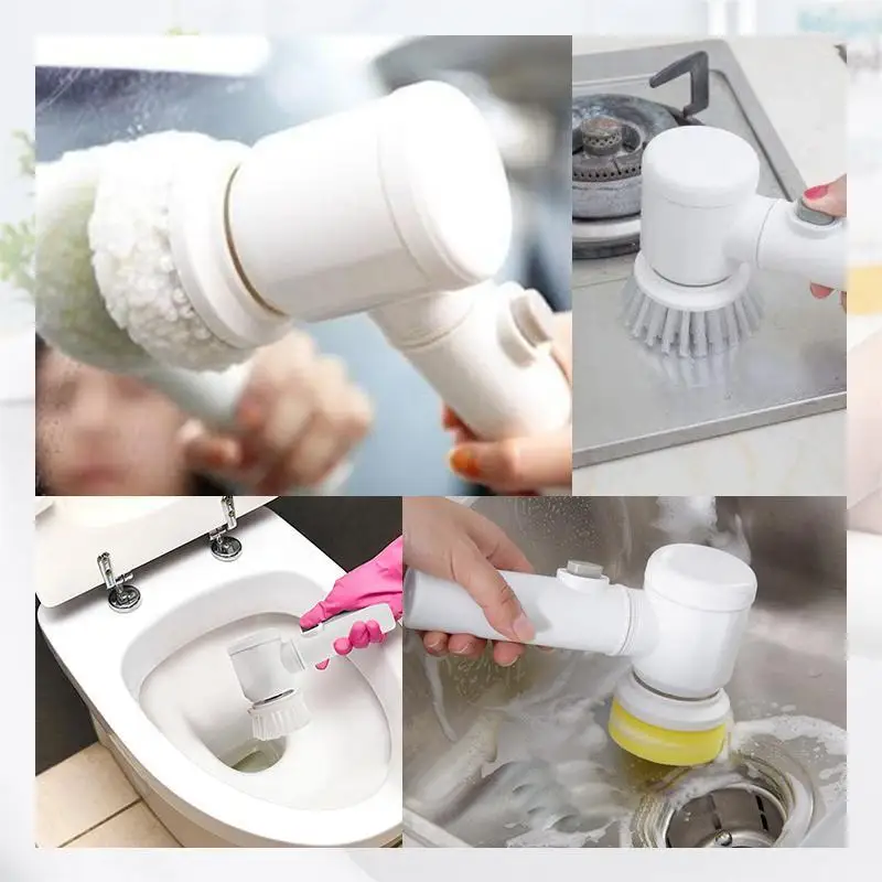 5-in-1 Handheld Bathtub Brush Kitchen Bathroom Sink Cleaning Tool