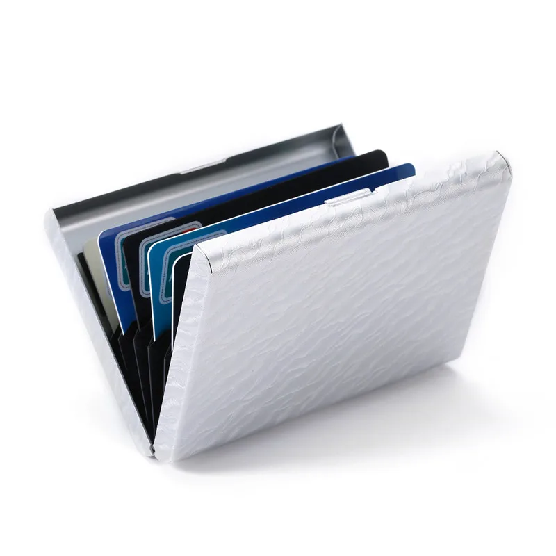 BISI GORO New Wallet for Men and Women Metal Plastic Card Holder Travel Wallet Passport Holder Document Organizer Wholesale - Цвет: KM-B Silver