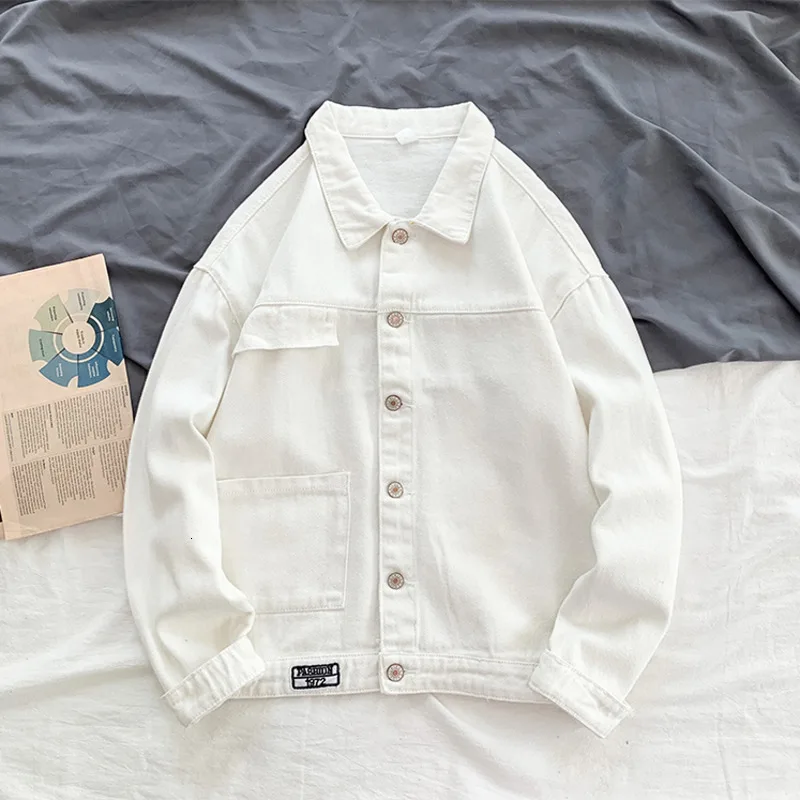 

Autumn Short Denim Jacket Men Slim Fashion Wash Solid Color Casual Denim Jacket Man Streetwear Hip Hop Bomber Jacket Men M-2XL