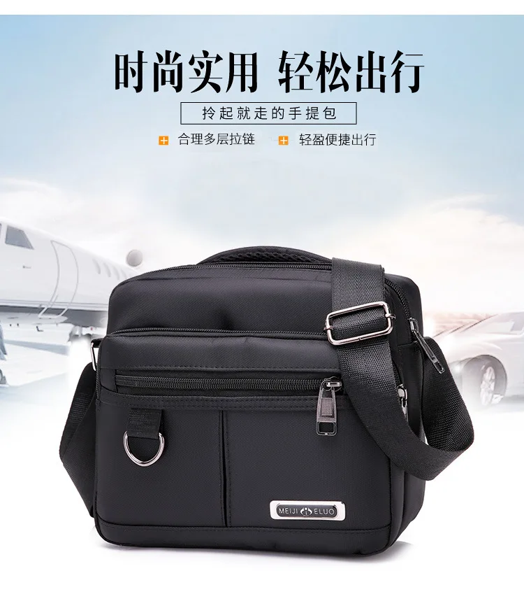 

Oxford Shoulder Bag Waterproof Multi-functional Men Crossbody Bag Large Capacity with Fore a Portable Pocket