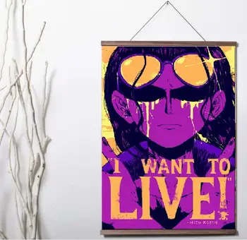 

One Piece NICO ROBIN Art Print canvas Poster Canvas Scroll Painting with wood