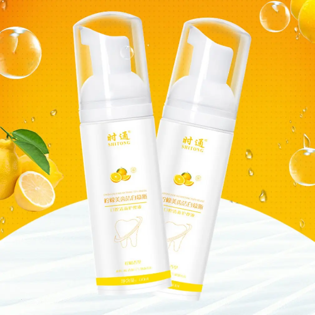 

Clean Teeth Toothpaste Mousse Lemon Flavor Foam Toothpaste Fresh Tone Toothpaste Whitening Teeth Mouth Spray