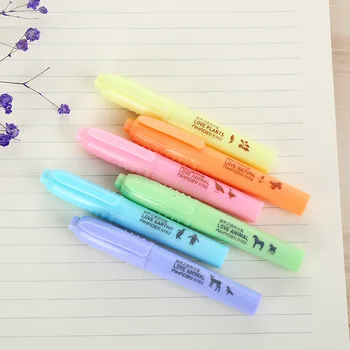 

36 Pcs/Lot Nature Fluorescent Color Highlighter Marker Pen Kawaii Animal Drawing Gifts for Kids Office School Supplies D6949