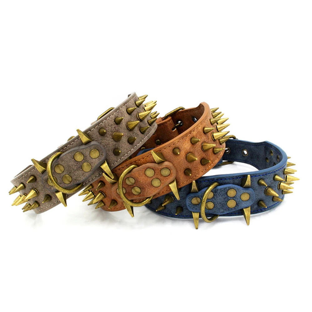

Spiked Studded Small Large Cat Collar Rivet Accessory Hond Neck Strap For Kitten Necklace Leather PU Pitbull BullCat Pet
