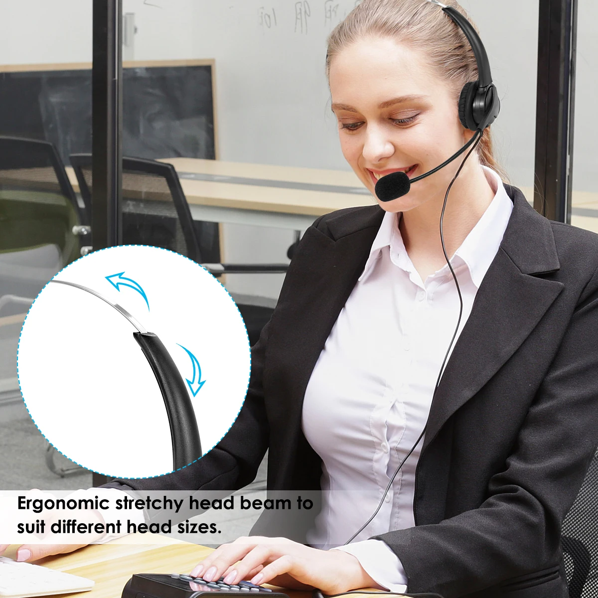 Working Gaming USB Wired Headset With Noise Concealing Mic On Ear Clear Balanced Headphone For Laptop Desktop Corded Telephone