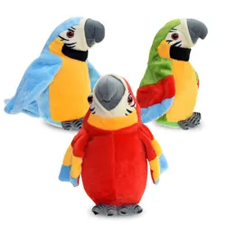 Juguete de peluche electrónico para niños, juguete de felpa con un lindo registro parlante, repetidor de alas ondulantes, loro parlante eléctrico, 2022