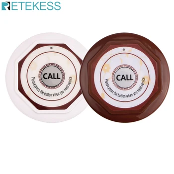 

Retekess 2 Colors 433.92 MHz Restaurant Table Call Button Waiter Wireless Waterproof Call Bell Pager For Cafe Bar Hotel F3360