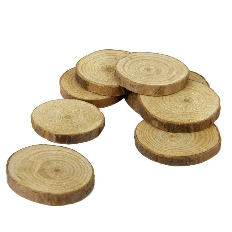 Деревянные срезы бревен диски 30 шт 3-4 см для поделок Свадебные центральные части