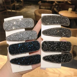 Women Shining Crystal Rhinestone Hairpins Barrettes Girl Cute Geometric Hair Clips Seed Beads Hairgrip Hair Accessories