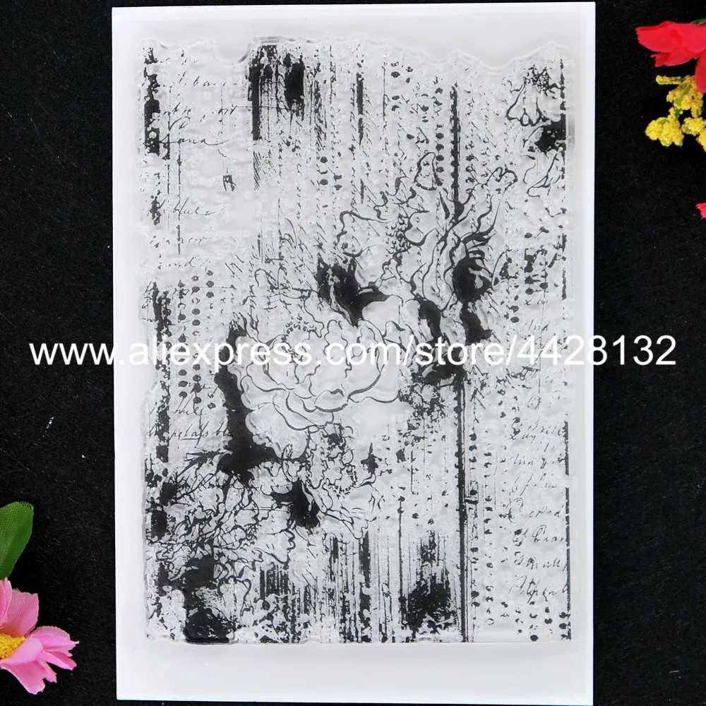 

Flowers Background Scrapbook photo cards rubber stamp clear stamp transparent stamp 9080226