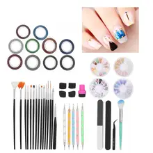 Маникюрный набор для дизайна ногтей набор инструментов для рисования Ручка для очистки Полировочная пилка для ногтей губчатый уплотнитель маникюрная пилка набор для наращивания