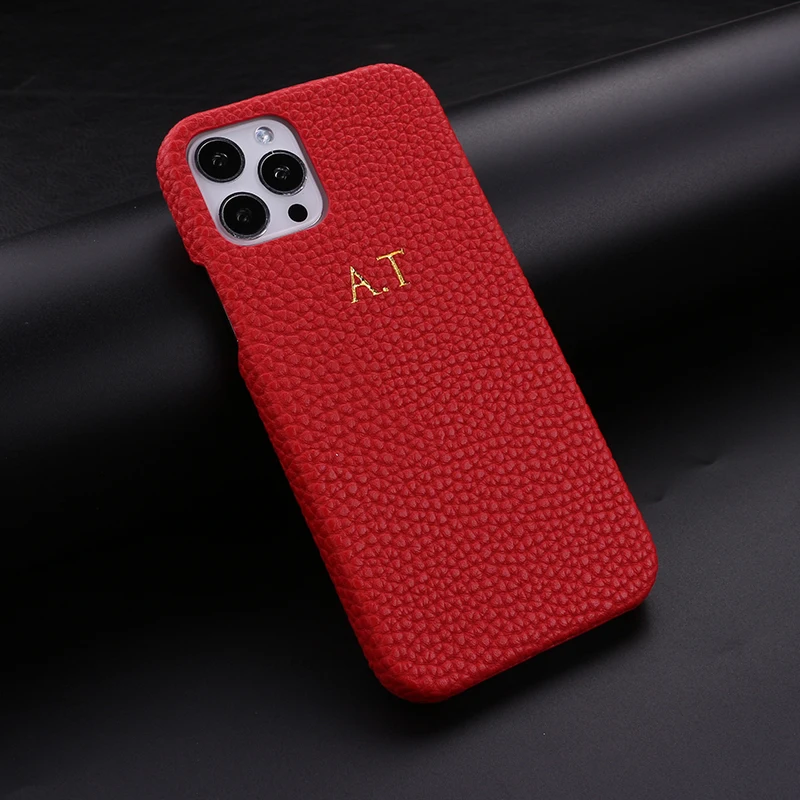 13 pro max case Personalization Custom Initial Name Pebble Grain Leather Phone Cover For iPhone 12 11 13 Pro X XR XS Max 7 8 Plus DIY Phone Case iphone 13 pro max case leather iPhone 13 Pro Max