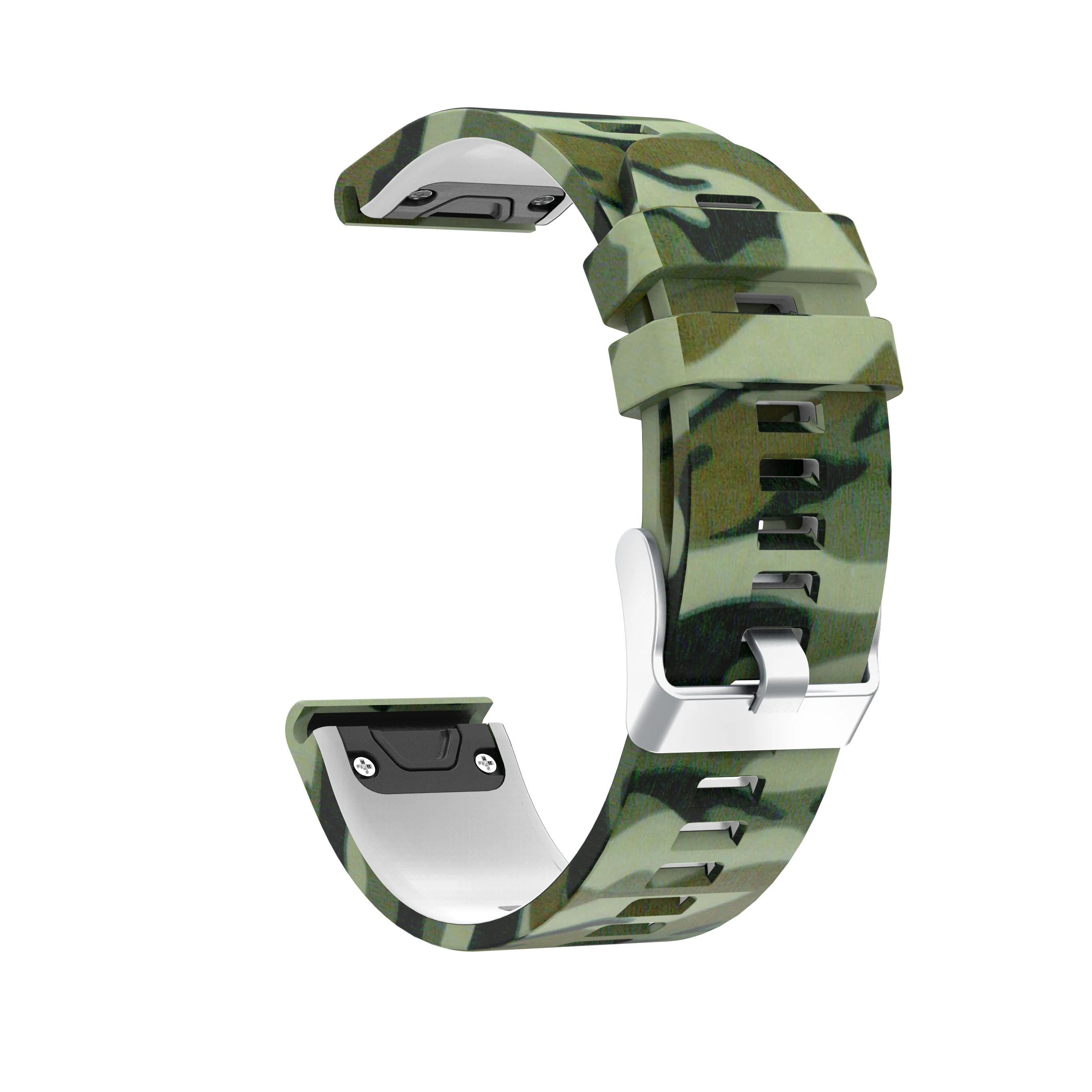 Army green on white Yayuu ремешок для Garmin Fenix 6/5/Fenix 5 Plus/Forerunner 935/Approach S60/Quatix 5 быстросъемный силиконовый ремешок для часов с принтом - Цвет: Army green on white