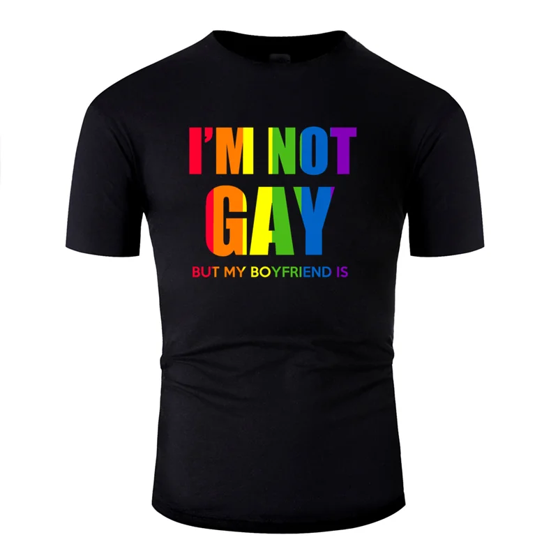 

Casual I'm Not Gay Lgbt Flag Funny Lgbt Tshirt T Shirt Men Women 2019 Gift Letters Tee Shirt Anti-Wrinkle Hiphop Summer