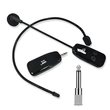 

2.4GHz UHF Wireless Microphone Universal Headset Voice Amplifier Head-Mounted Mic Speaker for Live Meeting Guide Lecture Teach